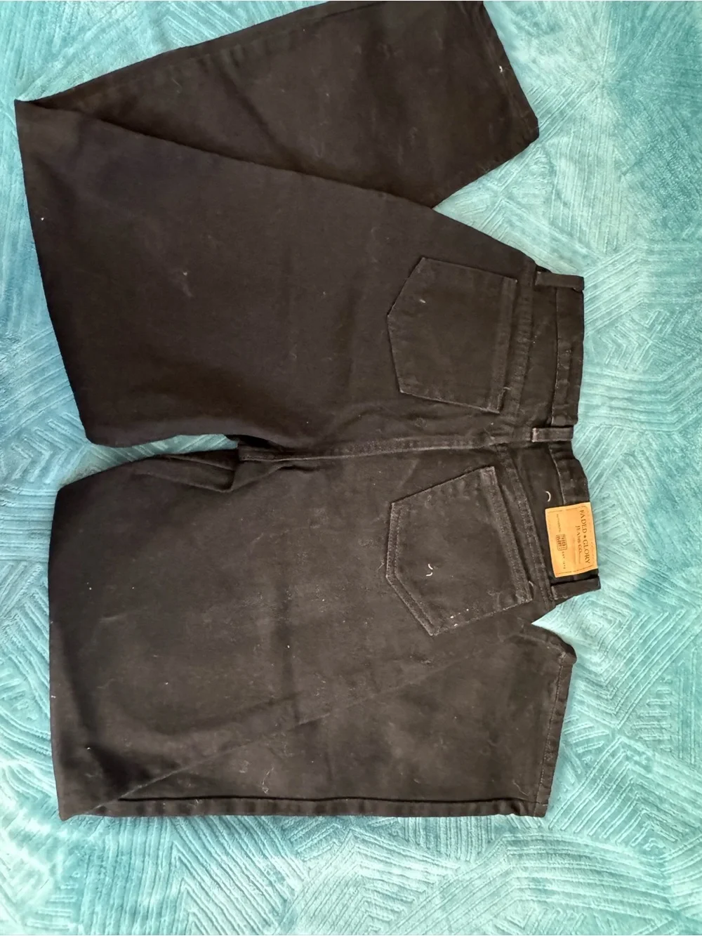 Faded Glory Black Denim Jeans with Leather Patch